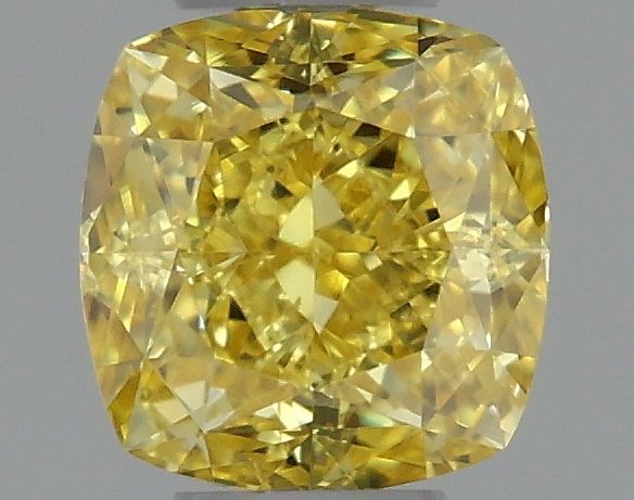 Cushion Fancy Vivid Yellow Natural Diamond 0.31ct VS1 loose diamond