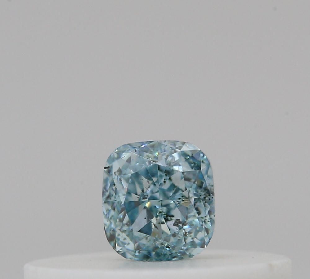 Cushion Fancy Intense Blue Green Natural Diamond 0.11ct loose diamond