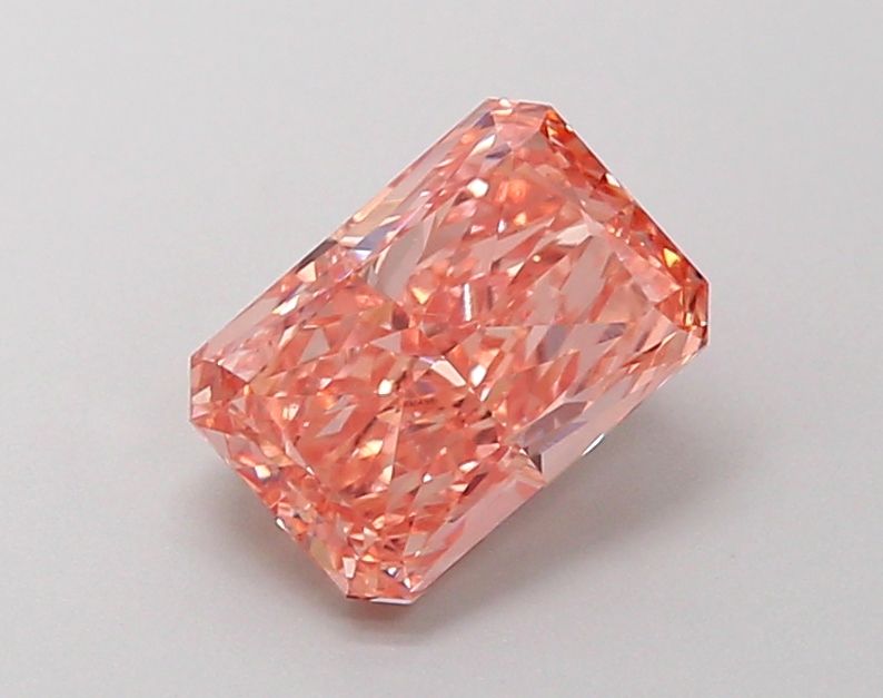 Radiant Fancy Intense Pinkish Orange Lab-grown Diamond 1.5ct VS2 loose diamond