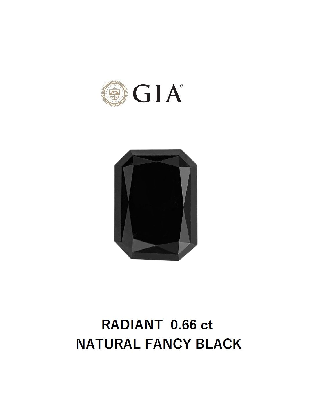 Radiant Fancy Black Natural Diamond 0.66ct VVS2 loose diamond