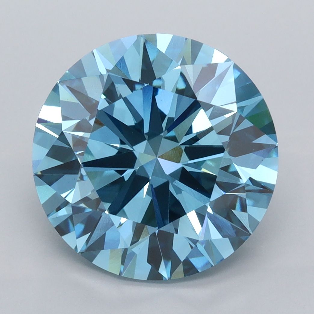 Round Fancy Vivid Blue Lab-grown Diamond 4.93ct VVS2 loose diamond