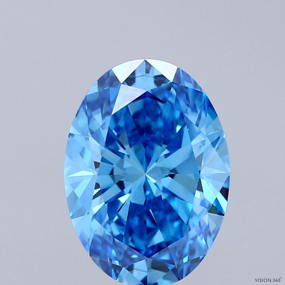 Oval Fancy Vivid Blue Lab-grown Diamond 3.13ct VS1 loose diamond