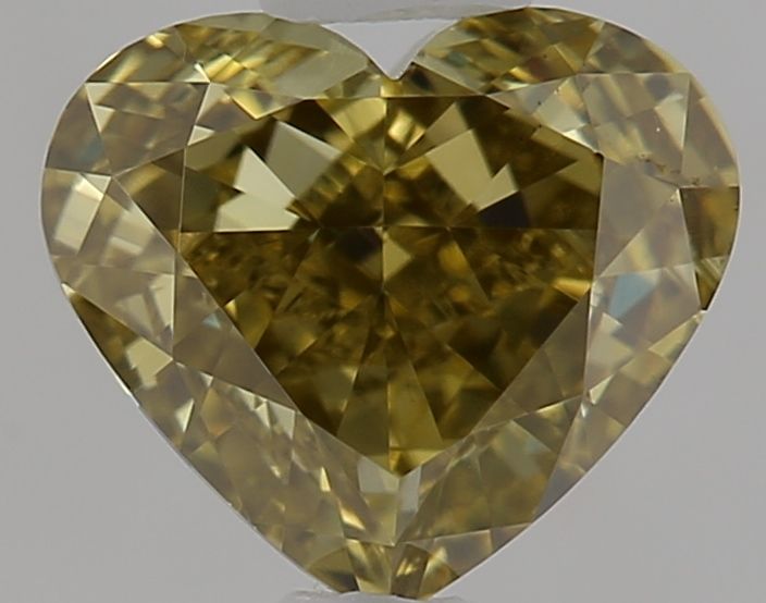Heart Fancy Deep Brownish Greenish Yellow Natural Diamond 0.72ct VS2 loose diamond