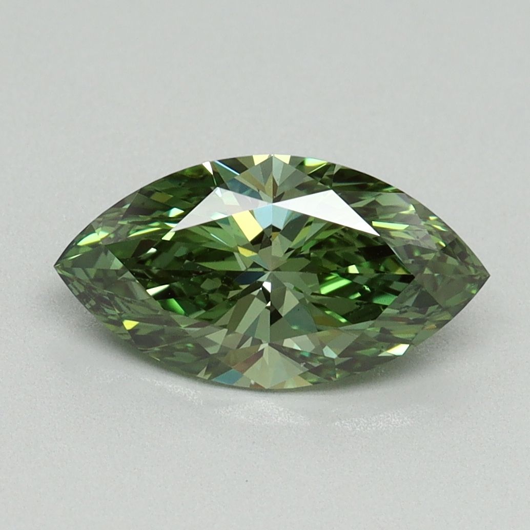 Marquise Fancy Vivid Green Lab-grown Diamond 1.5ct VS2 loose diamond