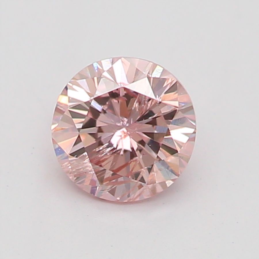 Round Fancy Orangey Pink Natural Diamond 0.25ct I1 loose diamond