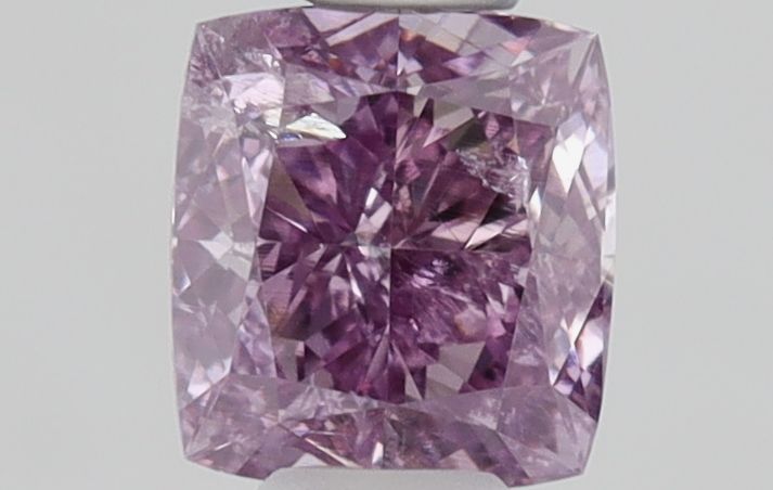 Cushion Fancy Intense Pink Purple Natural Diamond 0.32ct I2 loose diamond