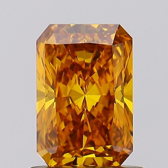 Radiant Fancy Vivid Yellowish Orange Lab-grown Diamond 1.01ct VS2 loose diamond