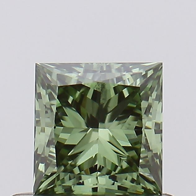Princess Fancy Vivid Green Lab-grown Diamond 0.51ct SI1 loose diamond