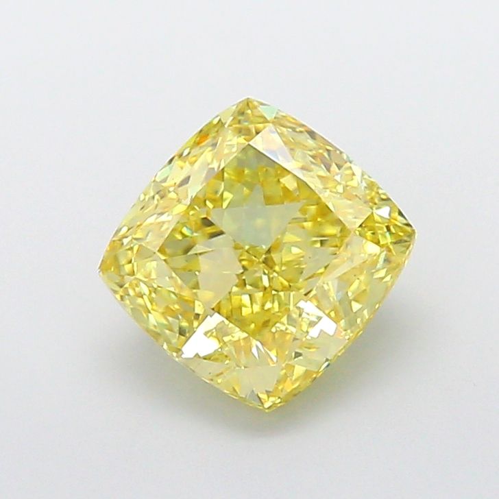 Cushion Fancy Vivid Yellow Lab-grown Diamond 3.15ct VS1 loose diamond