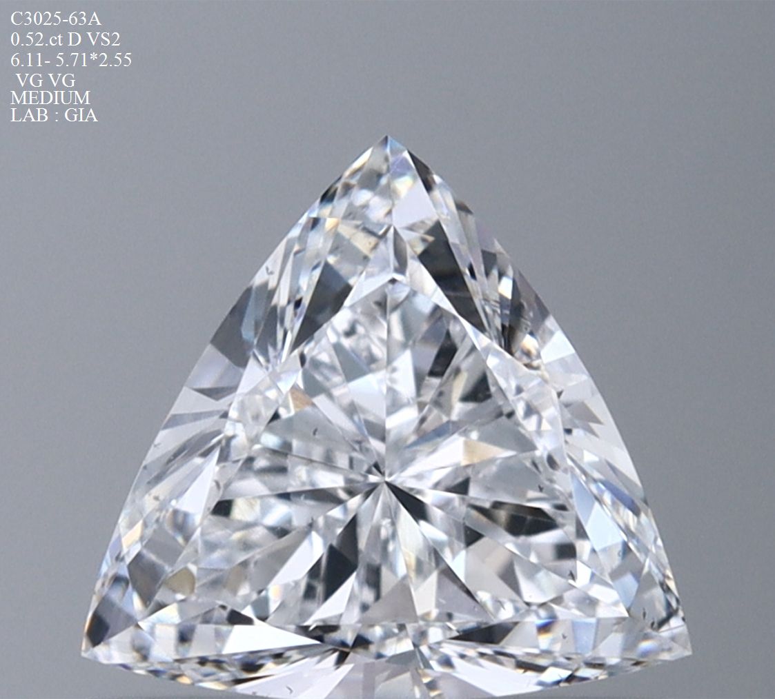 Triangular Natural Diamond 0.52ct D VS2
