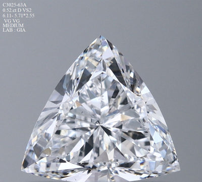 Triangular Natural Diamond 0.52ct D VS2