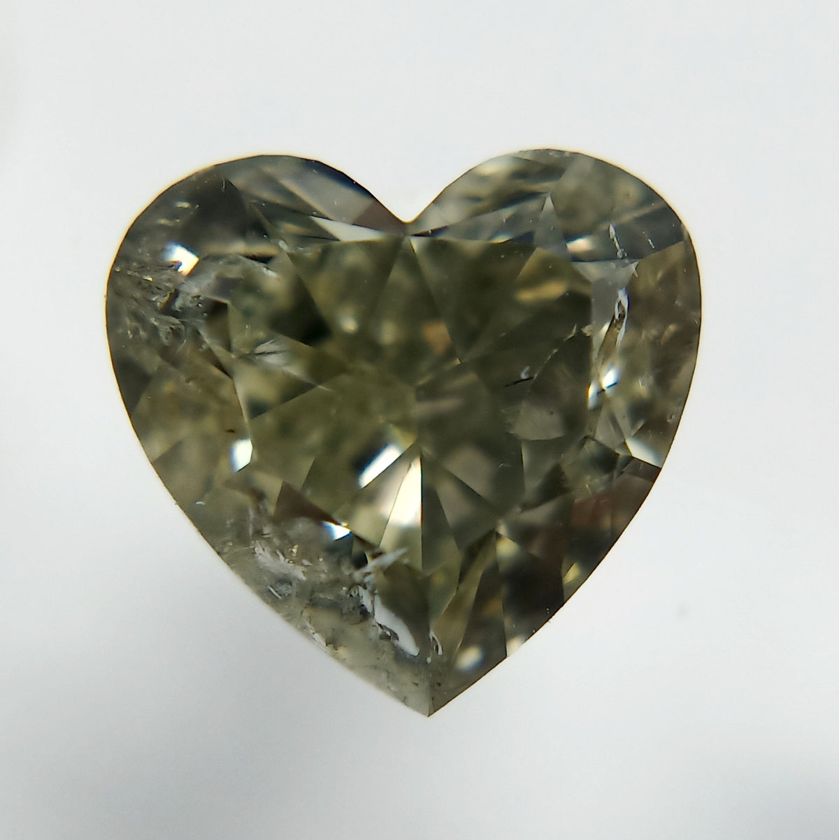 Heart Fancy Gray Yellowish Green Natural Diamond 1.53ct loose diamond