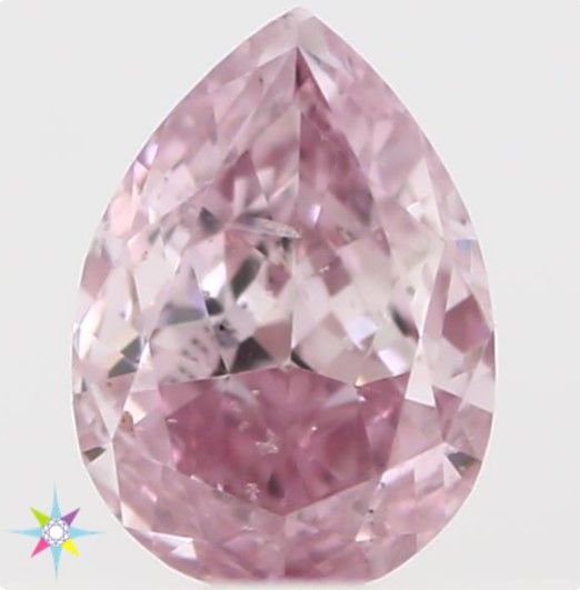 Pear Fancy Intense Purplish Pink Natural Diamond 0.17ct SI2 loose diamond
