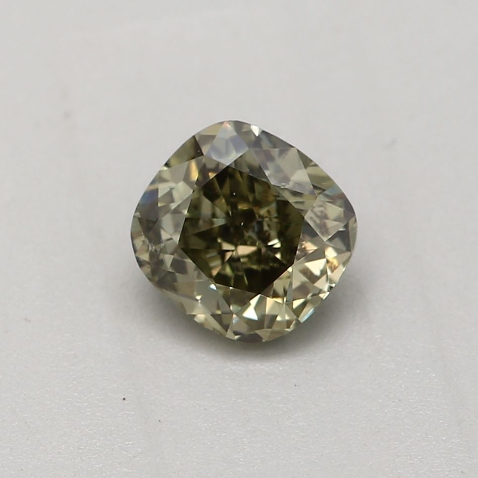 Cushion Fancy Dark Gray Yellowish Green Natural Diamond 0.33ct SI2 loose diamond