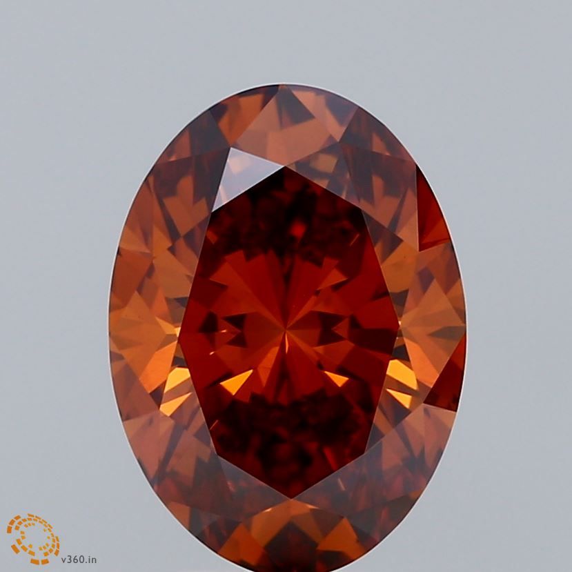 Oval Fancy Orange Lab-grown Diamond 3.03ct VVS2 loose diamond