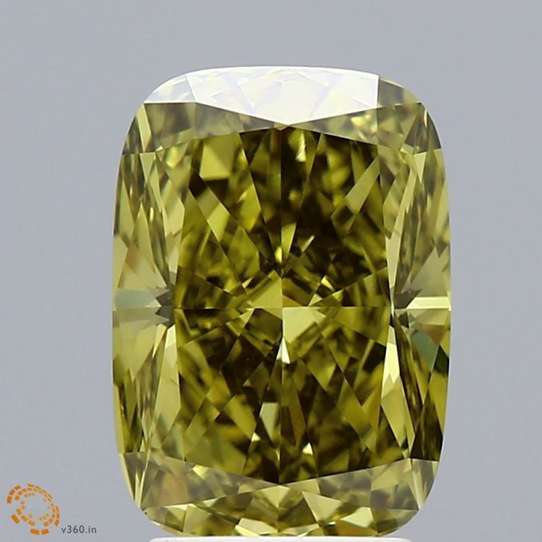 Cushion Fancy Vivid Yellow Lab-grown Diamond 3.49ct VVS2 loose diamond