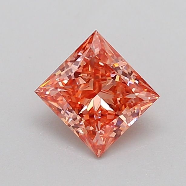 Princess Fancy Intense Pinkish Orange Lab-grown Diamond 0.71ct VS2 loose diamond