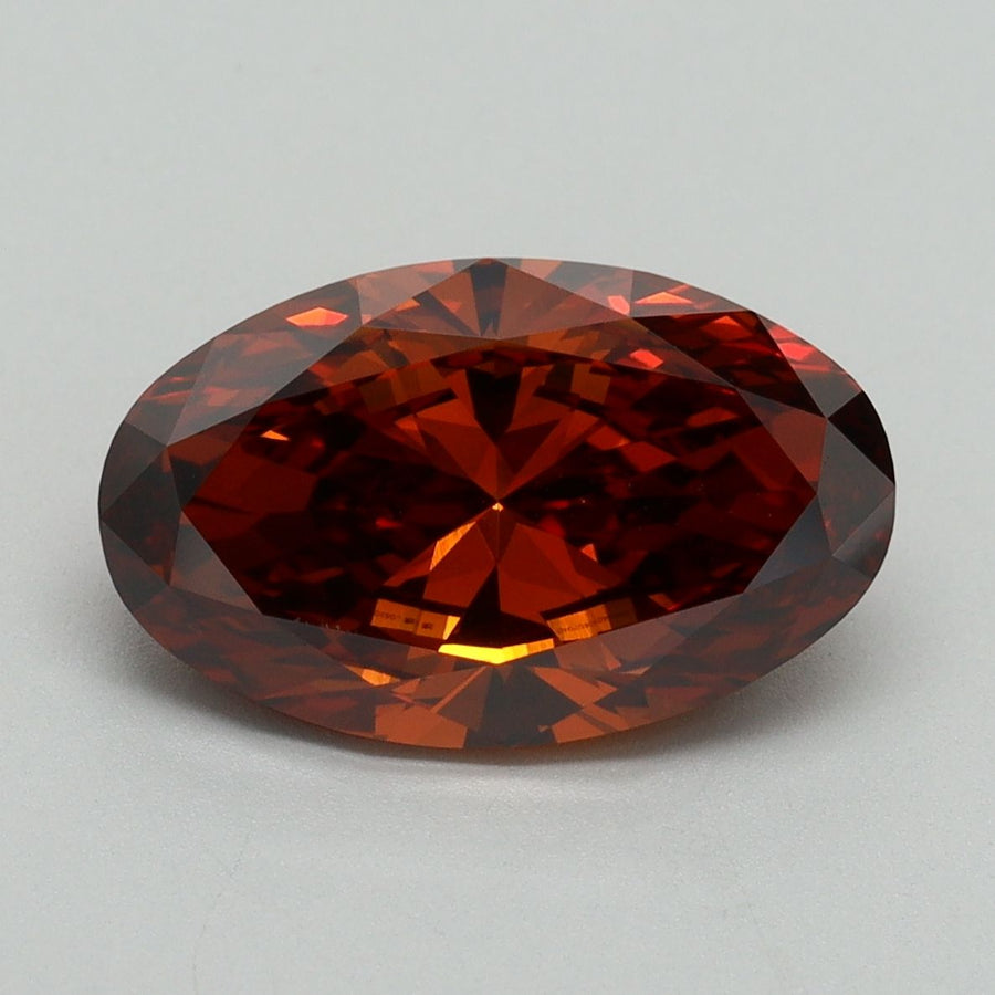 Oval Fancy Deep Orange Lab-grown Diamond 3.02ct VS1 loose diamond