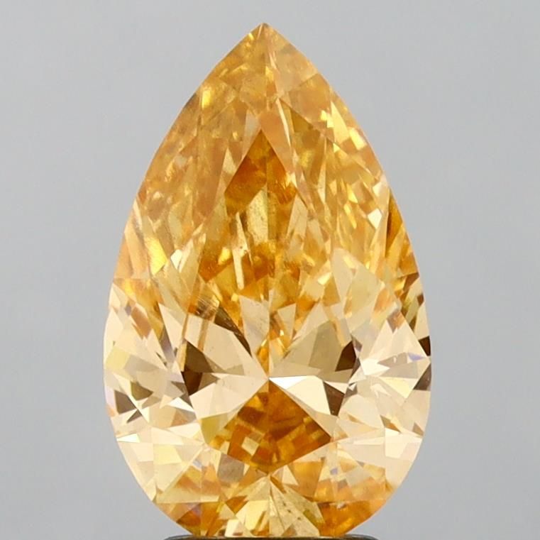 Pear Fancy Vivid Brownish Orange Lab-grown Diamond 3.04ct VS2 loose diamond