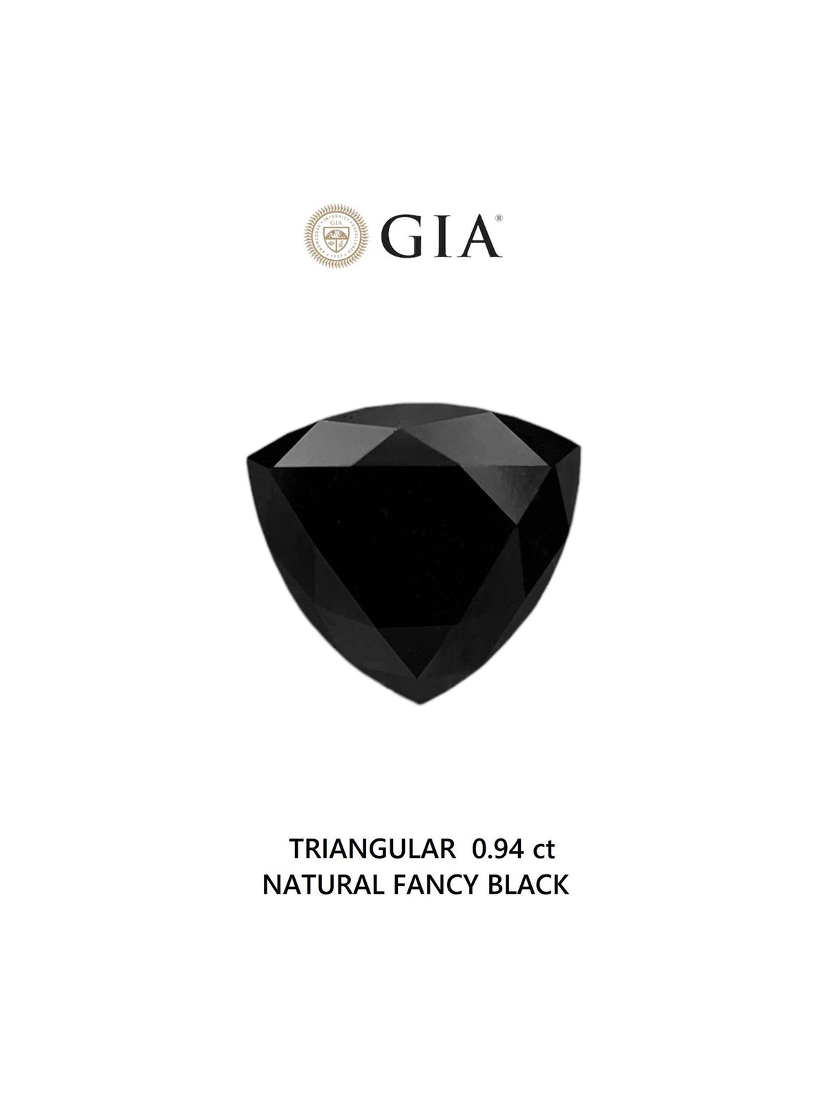 Triangular Fancy Black Natural Diamond 0.94ct VVS2 loose diamond