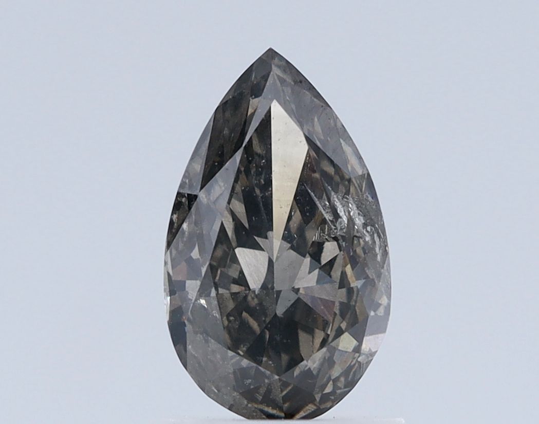 Pear Fancy Dark Gray Natural Diamond 1ct I2 loose diamond
