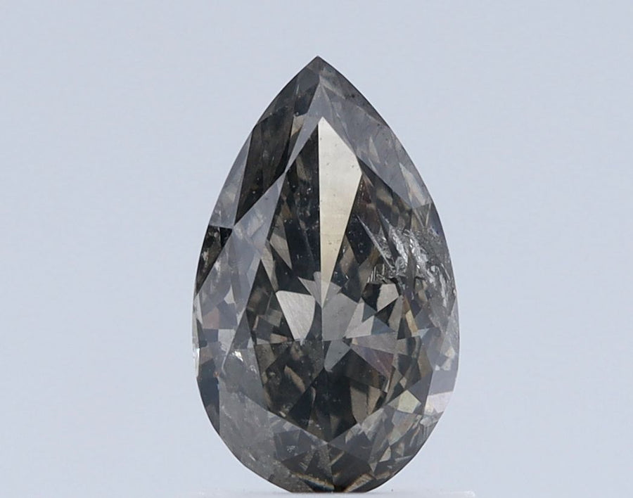 Pear Fancy Dark Gray Natural Diamond 1ct I2 loose diamond