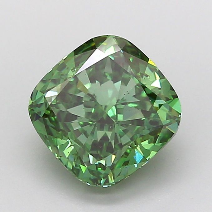 Cushion Fancy Vivid Green Lab-grown Diamond 2.02ct VS2 loose diamond