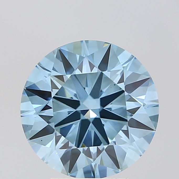 Round Fancy Vivid Blue Lab-grown Diamond 3.09ct VS1 loose diamond