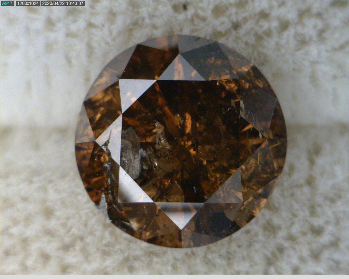 Round Fancy Dark Brown Natural Diamond 1.59ct I2 loose diamond
