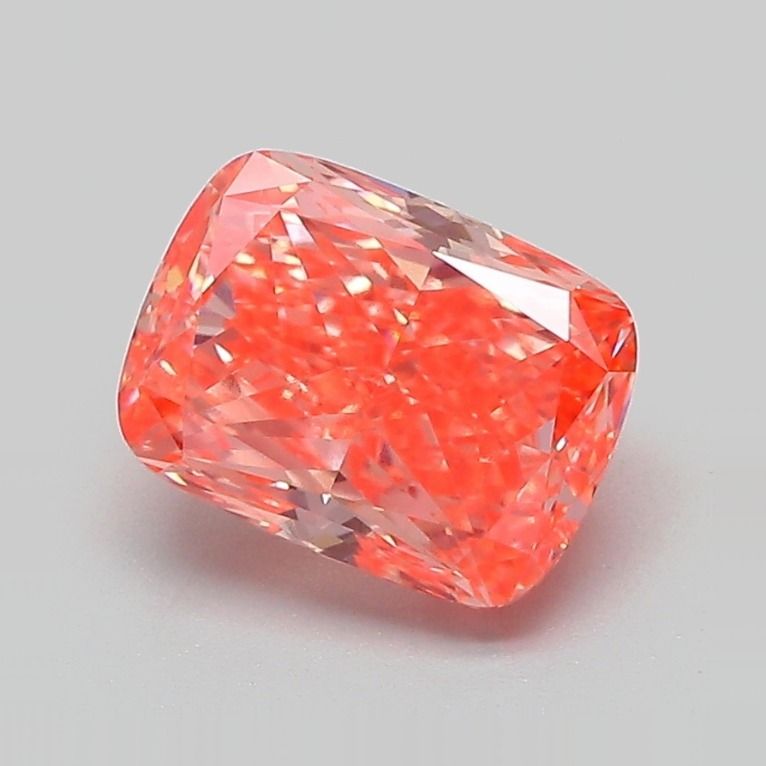 Cushion Fancy Vivid Orange Pink Lab-grown Diamond 1.97ct VS1 loose diamond