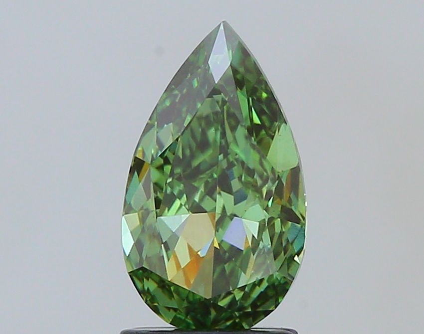 Pear Fancy Vivid Green Lab-grown Diamond 2ct VS2 loose diamond