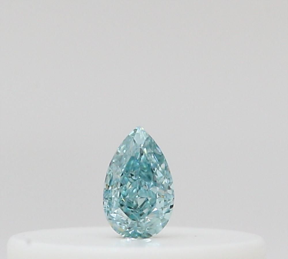 Pear Fancy Vivid Blue Green Natural Diamond 0.04ct loose diamond