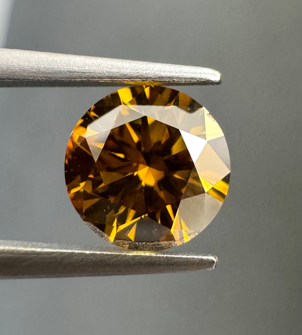 Round Fancy Deep Brown Yellow Natural Diamond 1.01ct VS2 loose diamond