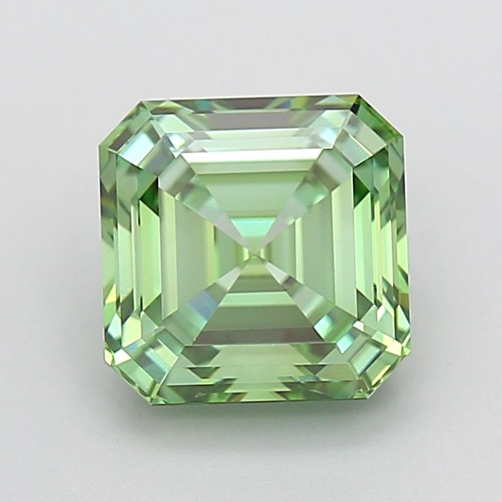 Asscher Fancy Vivid Green Lab-grown Diamond 2.03ct VVS2 loose diamond