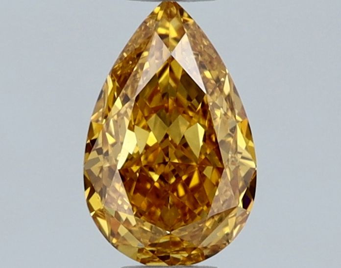 Pear Fancy Vivid Yellow Orange Natural Diamond 0.7ct VVS2 loose diamond