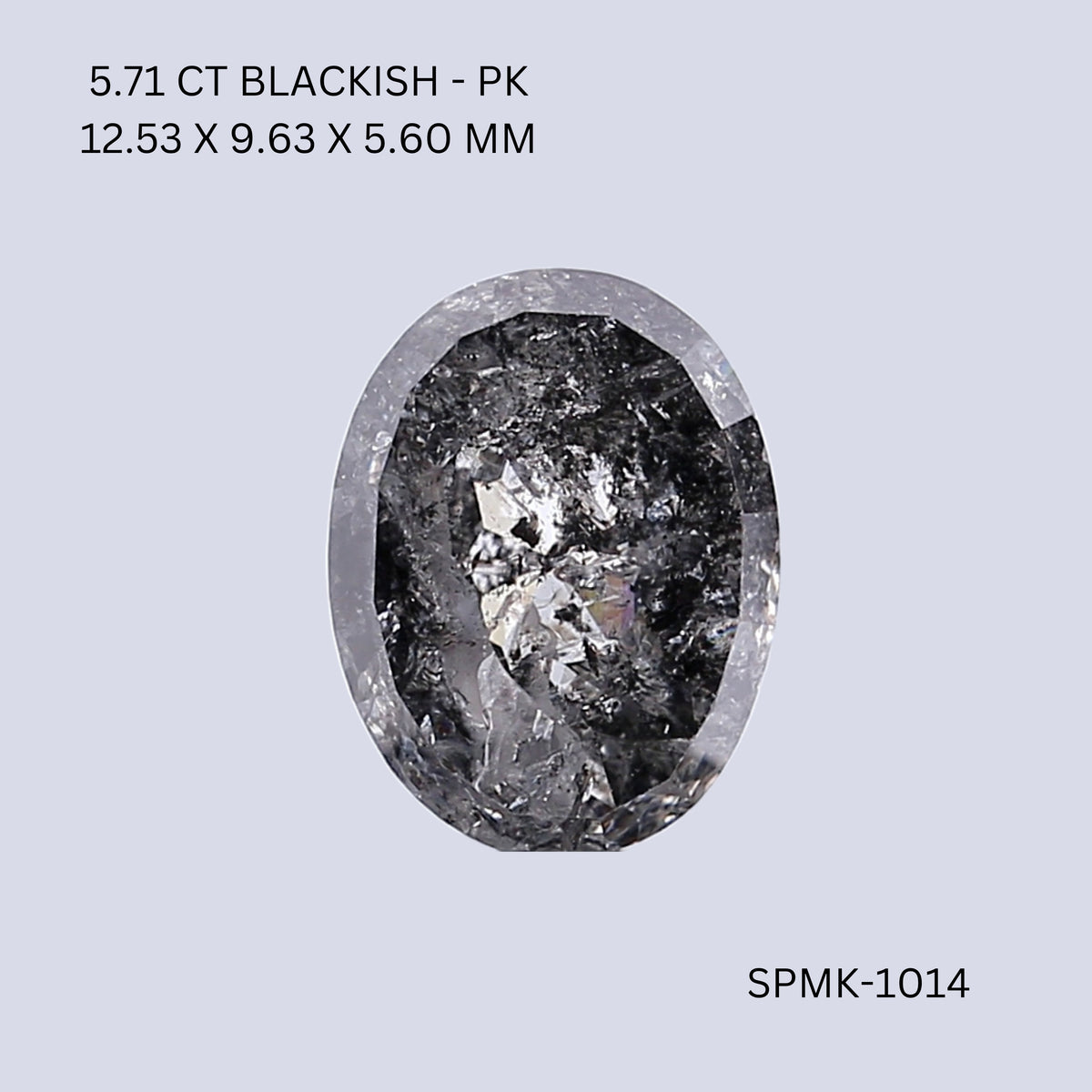 Oval Black Natural Diamond 5.71ct I1 loose diamond