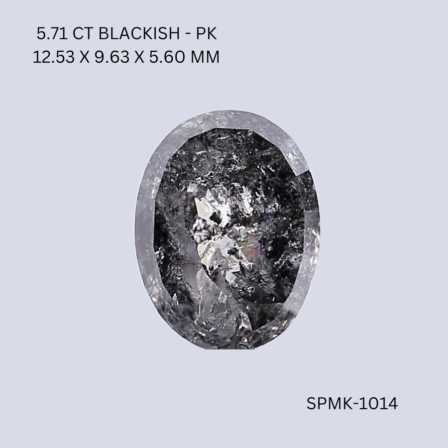Oval Black Natural Diamond 5.71ct I1 loose diamond