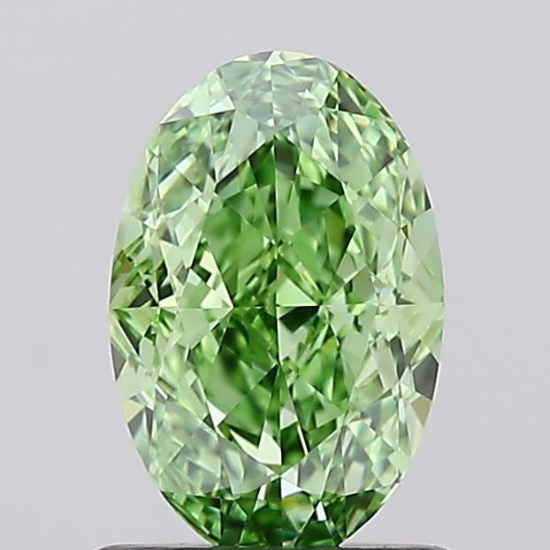 Oval Fancy Vivid Green Lab-grown Diamond 1.03ct IF loose diamond