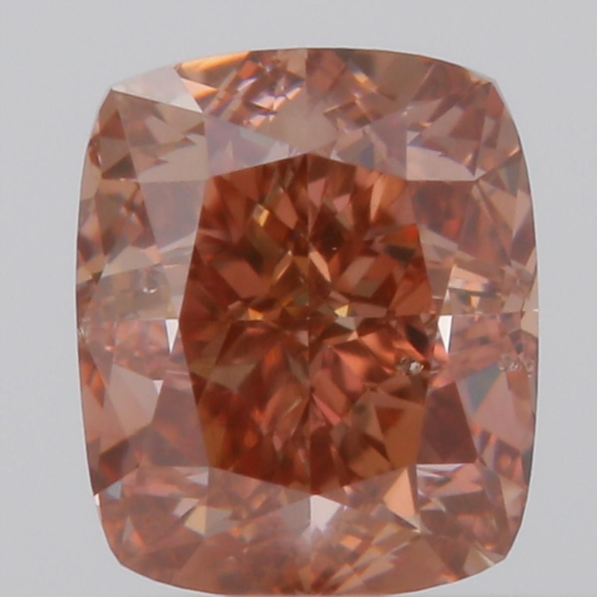 Cushion Fancy Deep Brownish Orangey Pink Natural Diamond 0.46ct SI1 loose diamond
