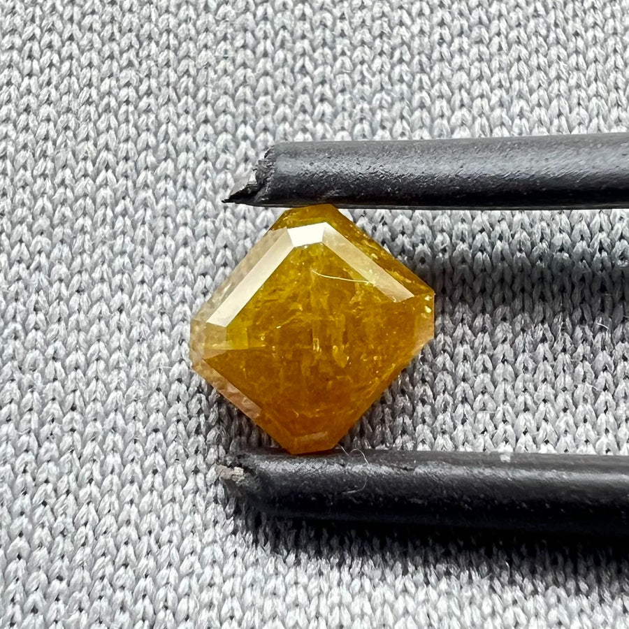 Asscher Yellow Natural Diamond 1.02ct I1 loose diamond