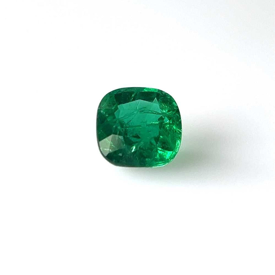 Cushion Green Emerald 3.07ct loose gemstone
