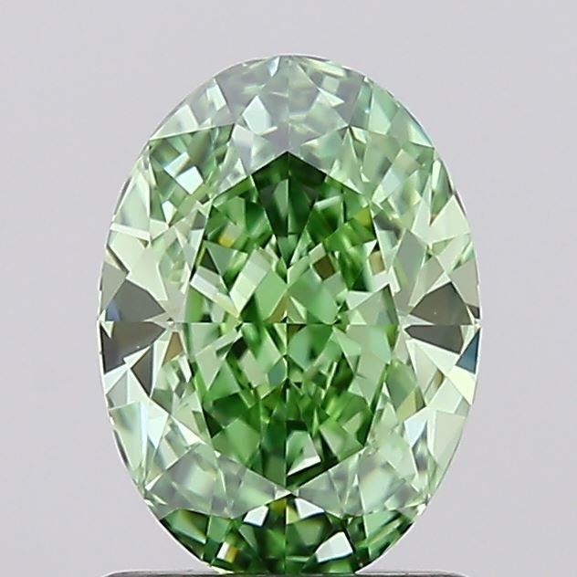 Oval Fancy Vivid Green Lab-grown Diamond 1.12ct IF loose diamond