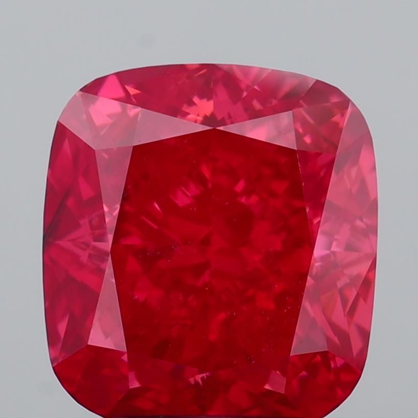 Cushion Fancy Vivid Red Lab-grown Diamond 3.04ct VS2 loose diamond