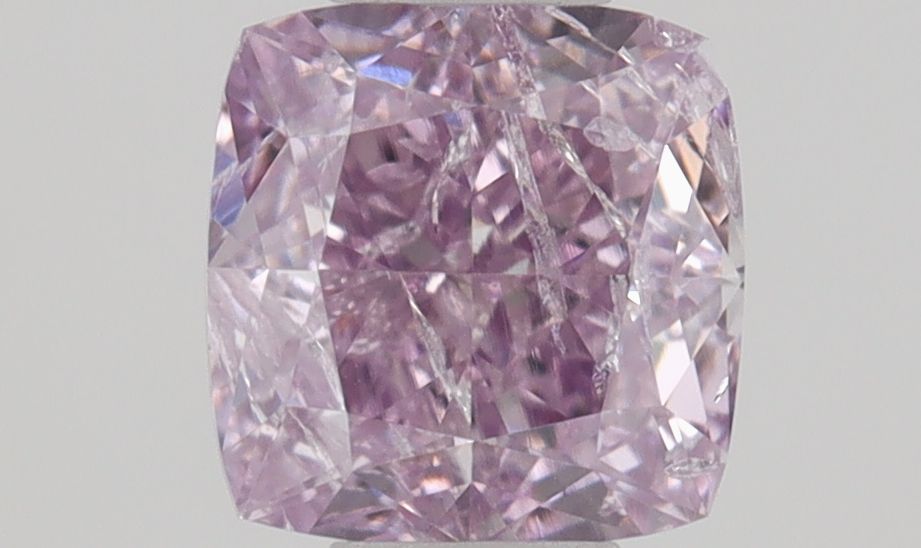 Cushion Fancy Intense Pink Purple Natural Diamond 0.4ct I2 loose diamond