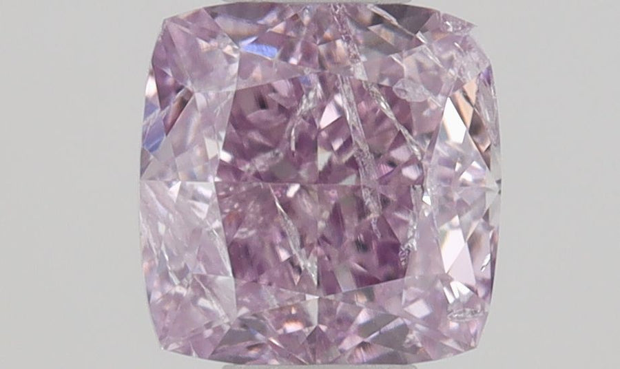 Cushion Fancy Intense Pink Purple Natural Diamond 0.4ct I2 loose diamond
