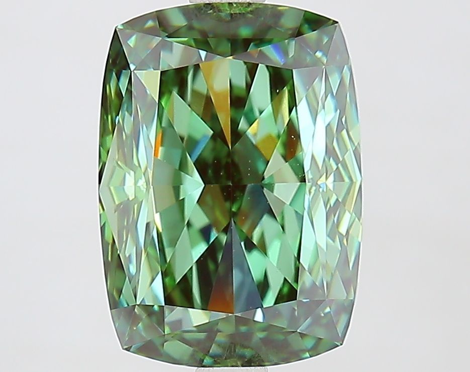 Cushion Fancy Vivid Green Lab-grown Diamond 4.05ct VVS2 loose diamond
