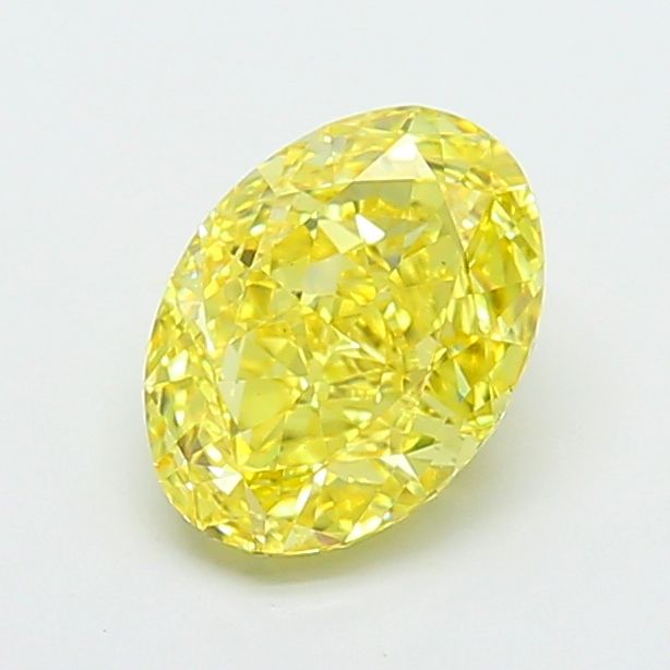 Oval Fancy Vivid Yellow Lab-grown Diamond 1.8ct VS2 loose diamond
