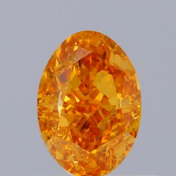 Oval Fancy Intense Yellow Orange Natural Diamond 0.55ct I1 loose diamond