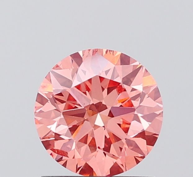 Round Fancy Vivid Brownish Orange Lab-grown Diamond 1.17ct SI1 loose diamond