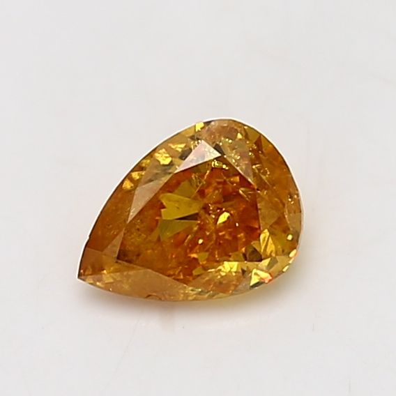 Pear Fancy Vivid Yellow Orange Natural Diamond 0.64ct loose diamond